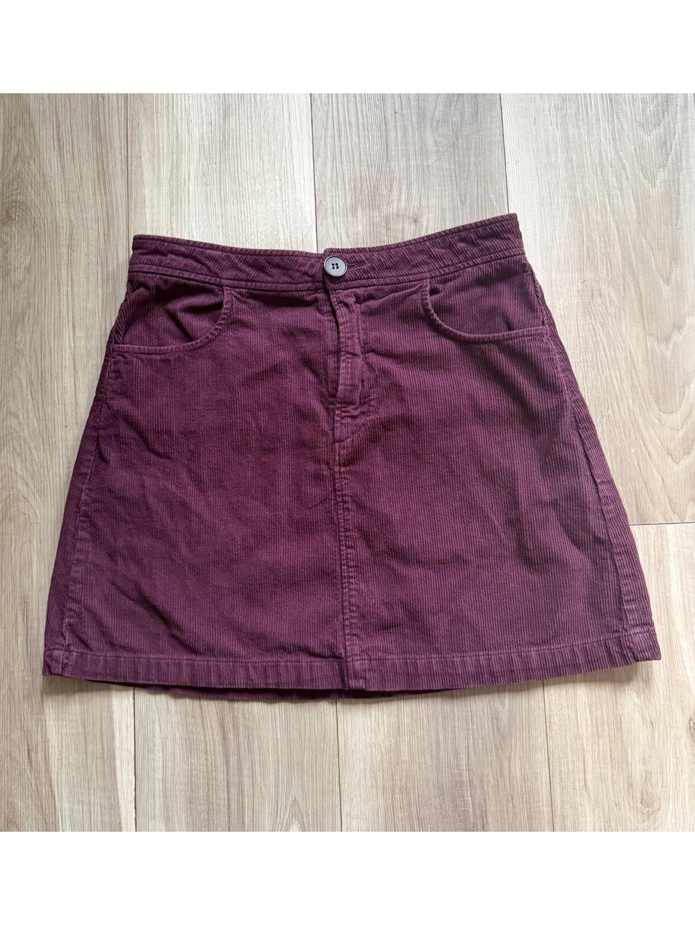 Zara Burgundy Corduroy Mini Skirt High Rise Y2K